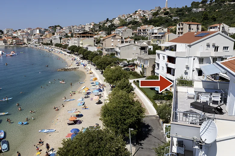 Apartments Grgo Talijančić, Igrane - balcony with sea view, aerial view