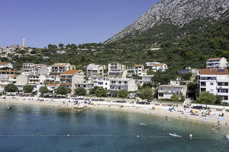 beach in Igrane, aerial view