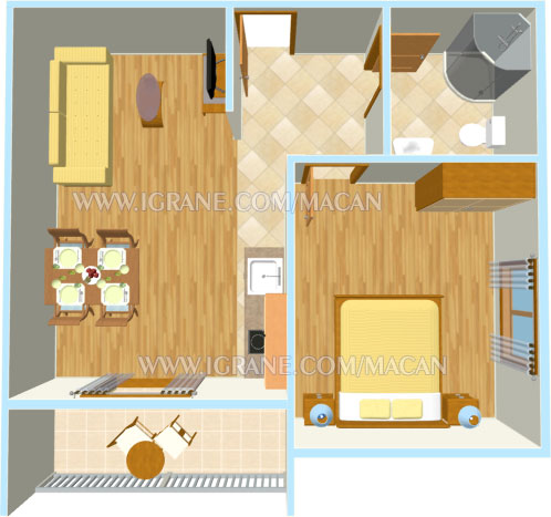 apartment Macan, Igrane - floor plan