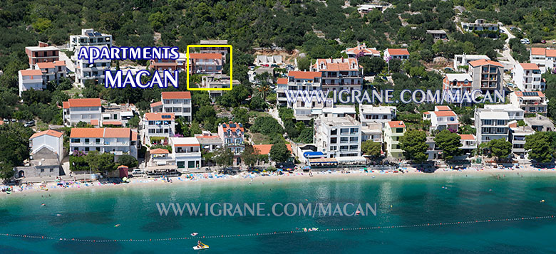 position of apartment Macan in Igrane