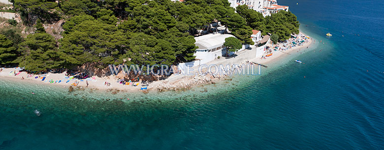 Igrane - beach Punta, aerial view