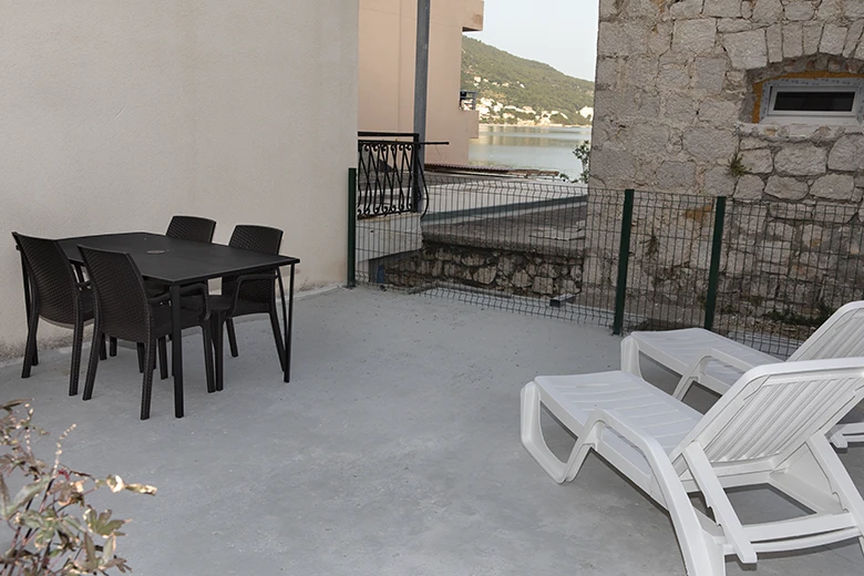 terrace with partial sea view, apartments Ribica, Igrane