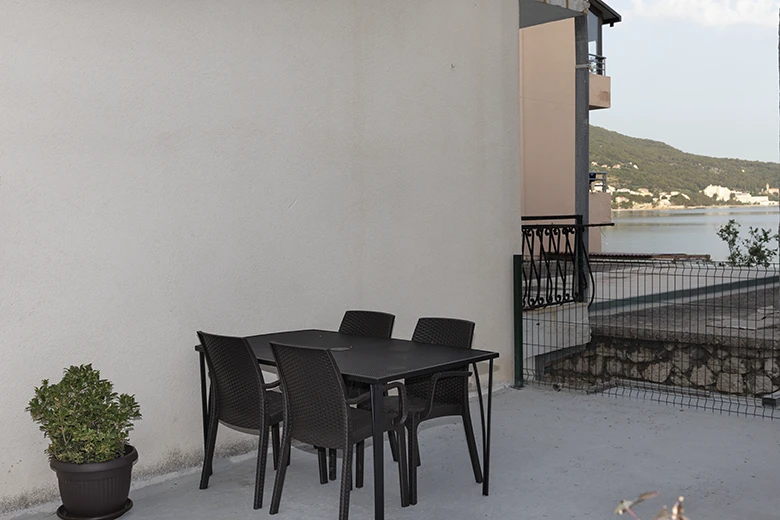 terrace with partial sea view, apartments Ribica, Igrane