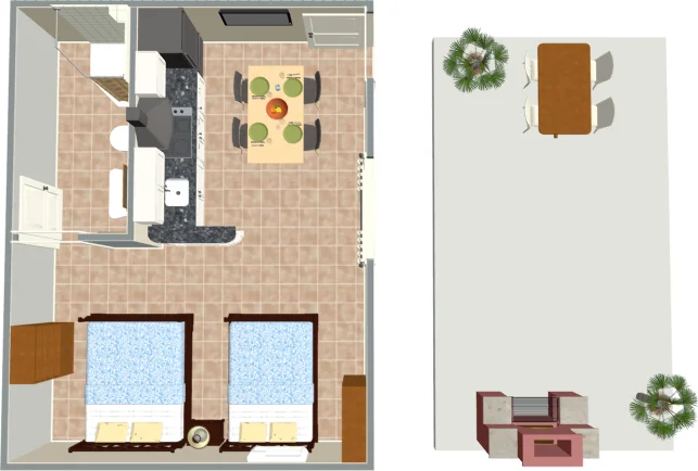 plan, apartments Ribica, Igrane