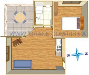 Apartments Ribica, Igrane - plan