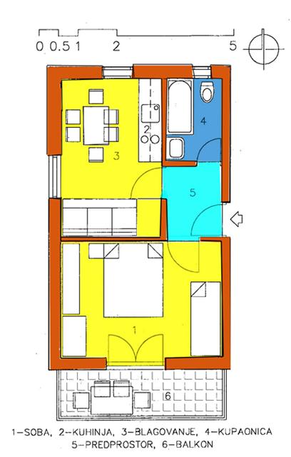 Apartments Trek, Igrane - plan